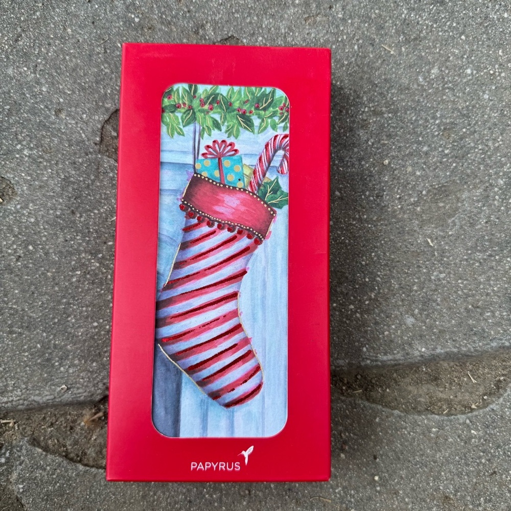 Papyrus Stocking Christmas‎ Cards NEW Open Box 16 Count